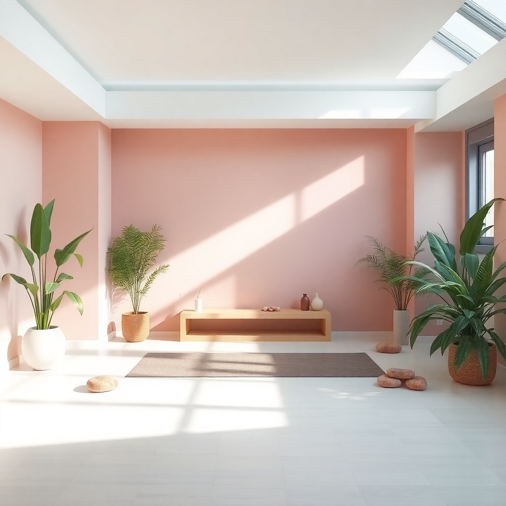Meditasyon alanı, huzur verici atmosfer ile