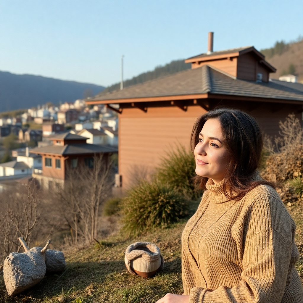 Evde astronomi gözlemi yapan bir kişi