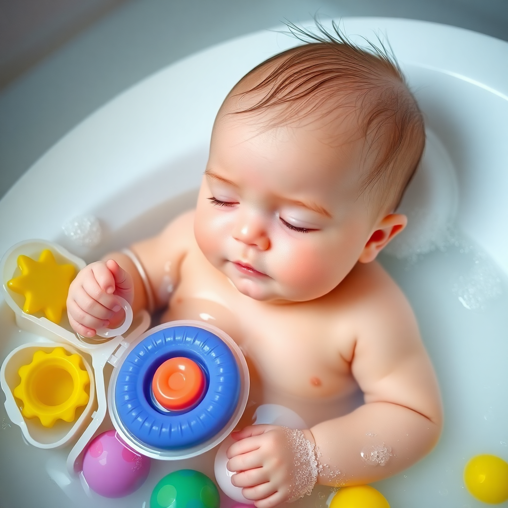 Bebeğin eğlenceli banyo anı