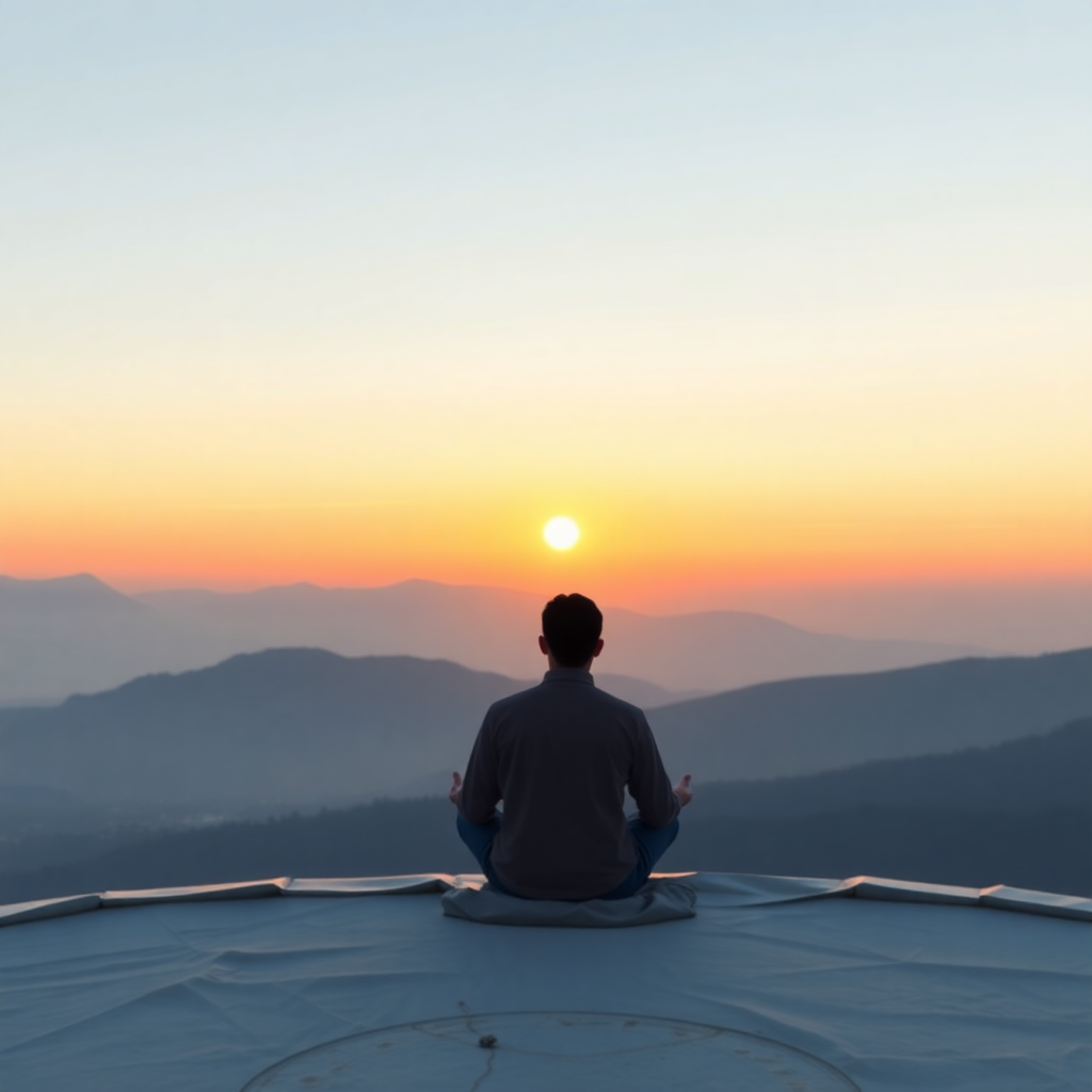 Doğada meditasyon yapan bir kişi