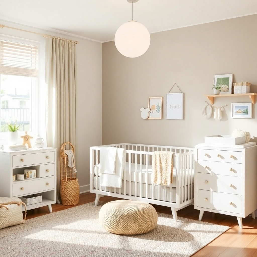 Bütçe dostu bebek ürünlerinin sergilendiği modern bir bebek odası
