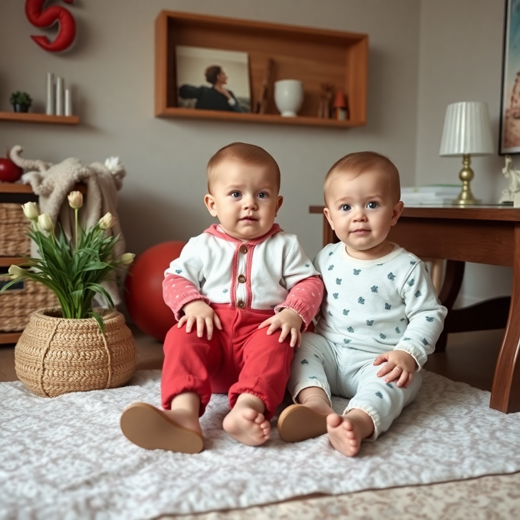 Biberon ve emzik tutan sevimli bir bebek.