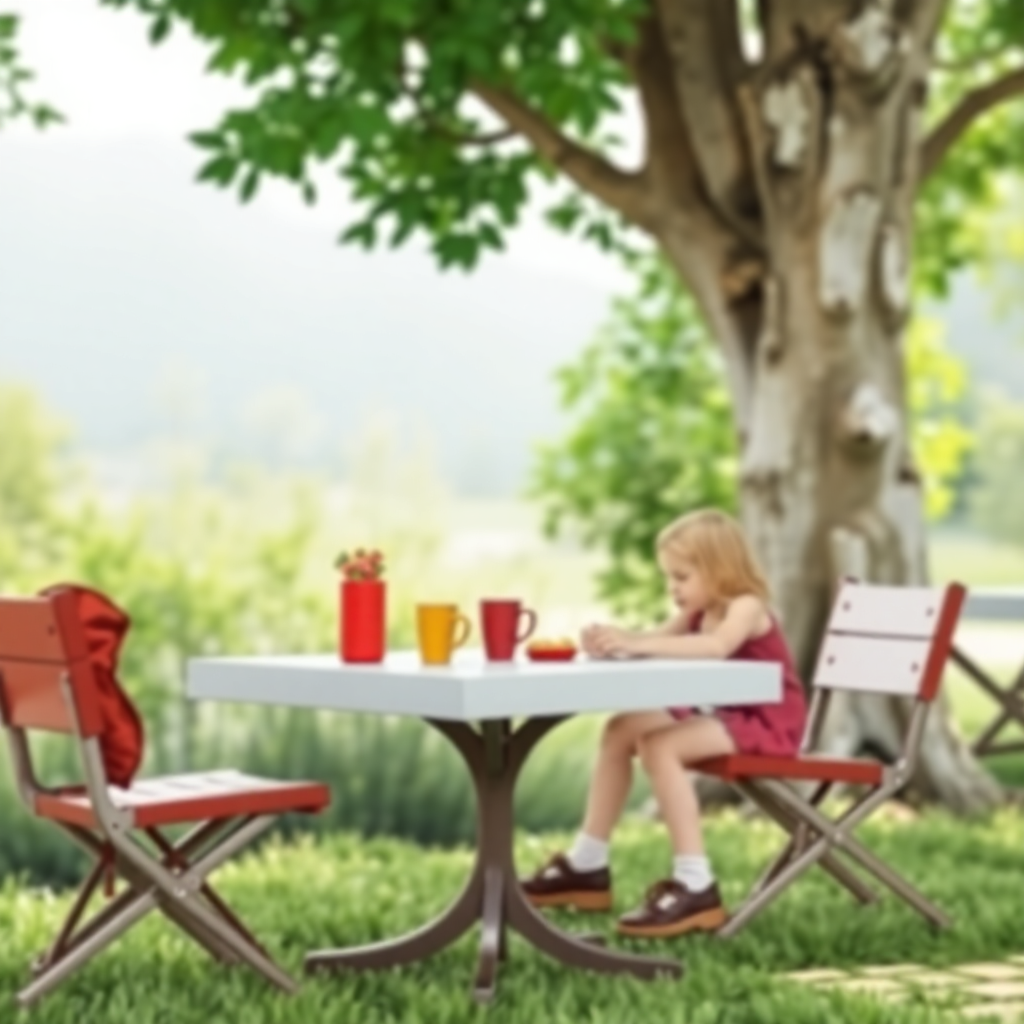 Güzel bir günde aile kamp yaparken