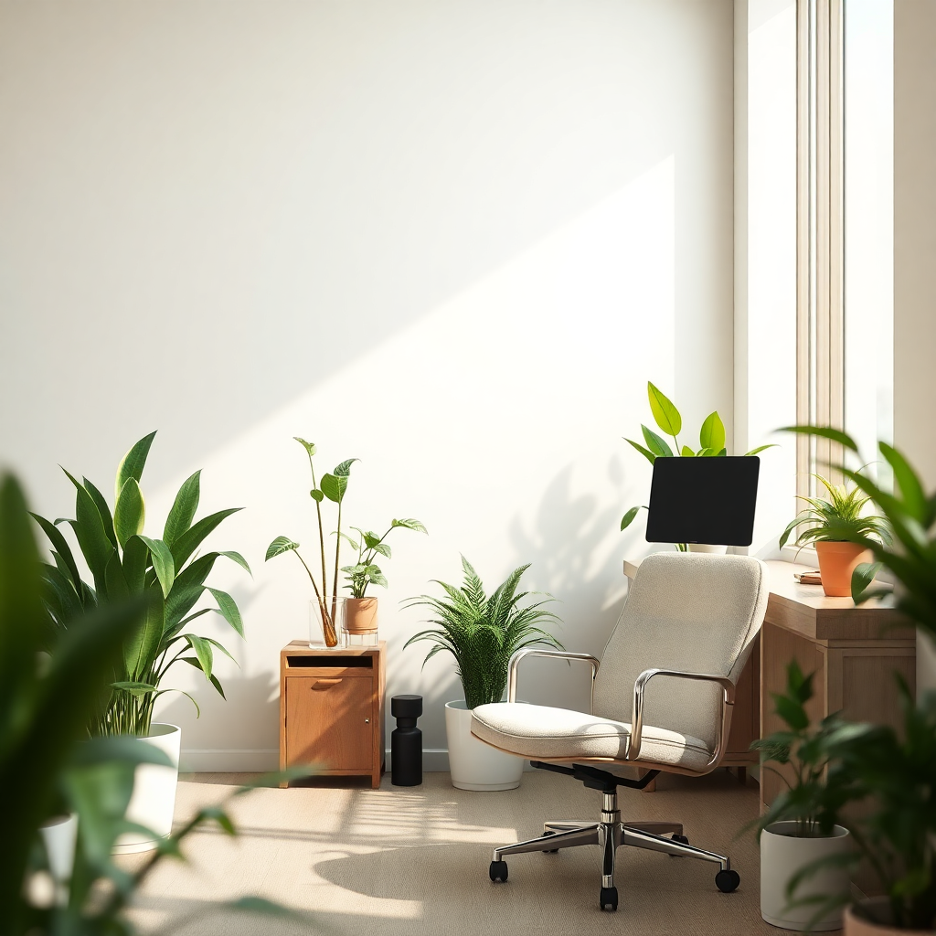Rahat bir ofis ortamı, stres yönetimi için uygun