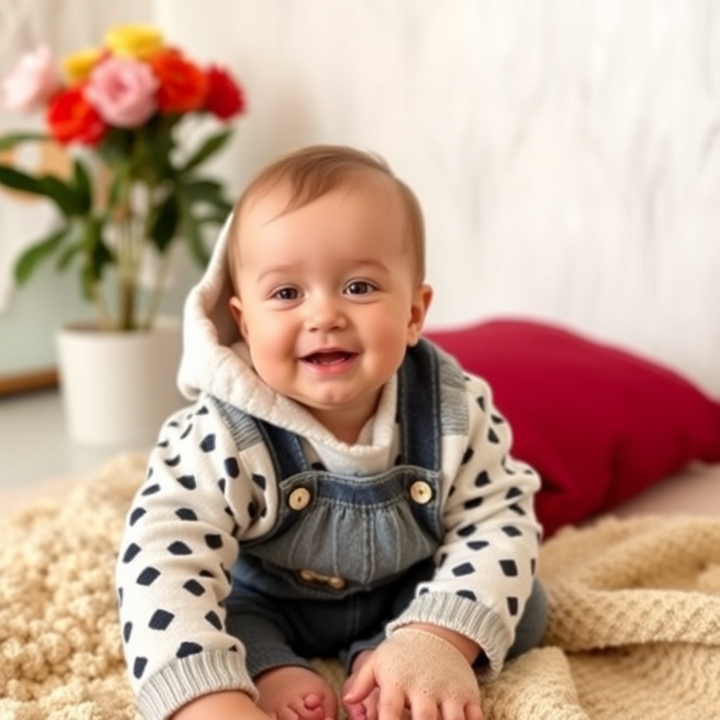 Anne, bebeğini emzirirken bir oturma odasında.