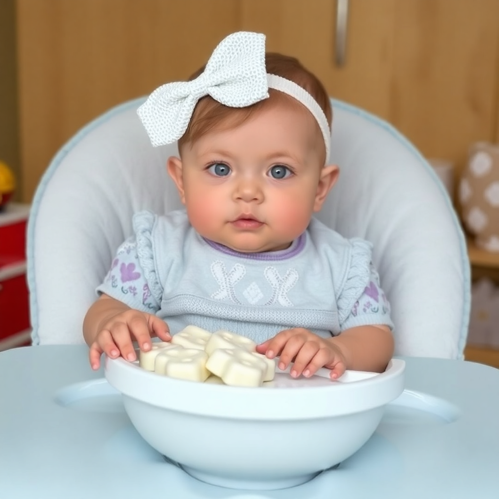 Bebek bakımı sırasında mama veren bir ebeveyn