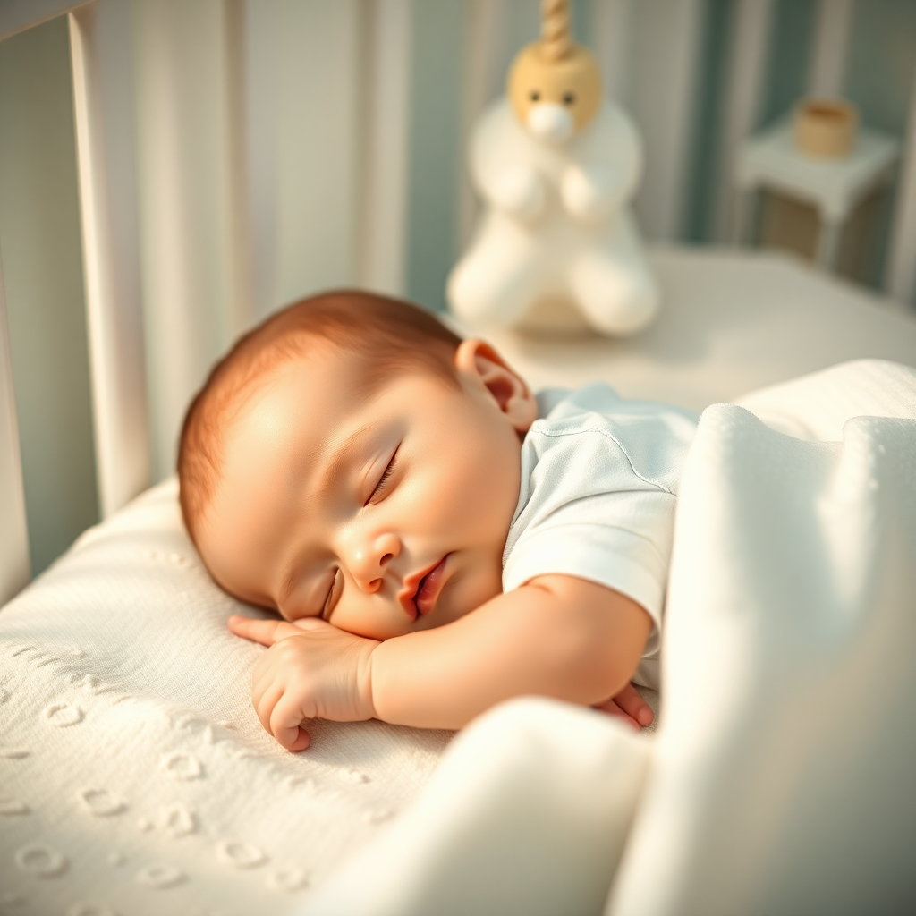 Rahat bir bebek uyuyor