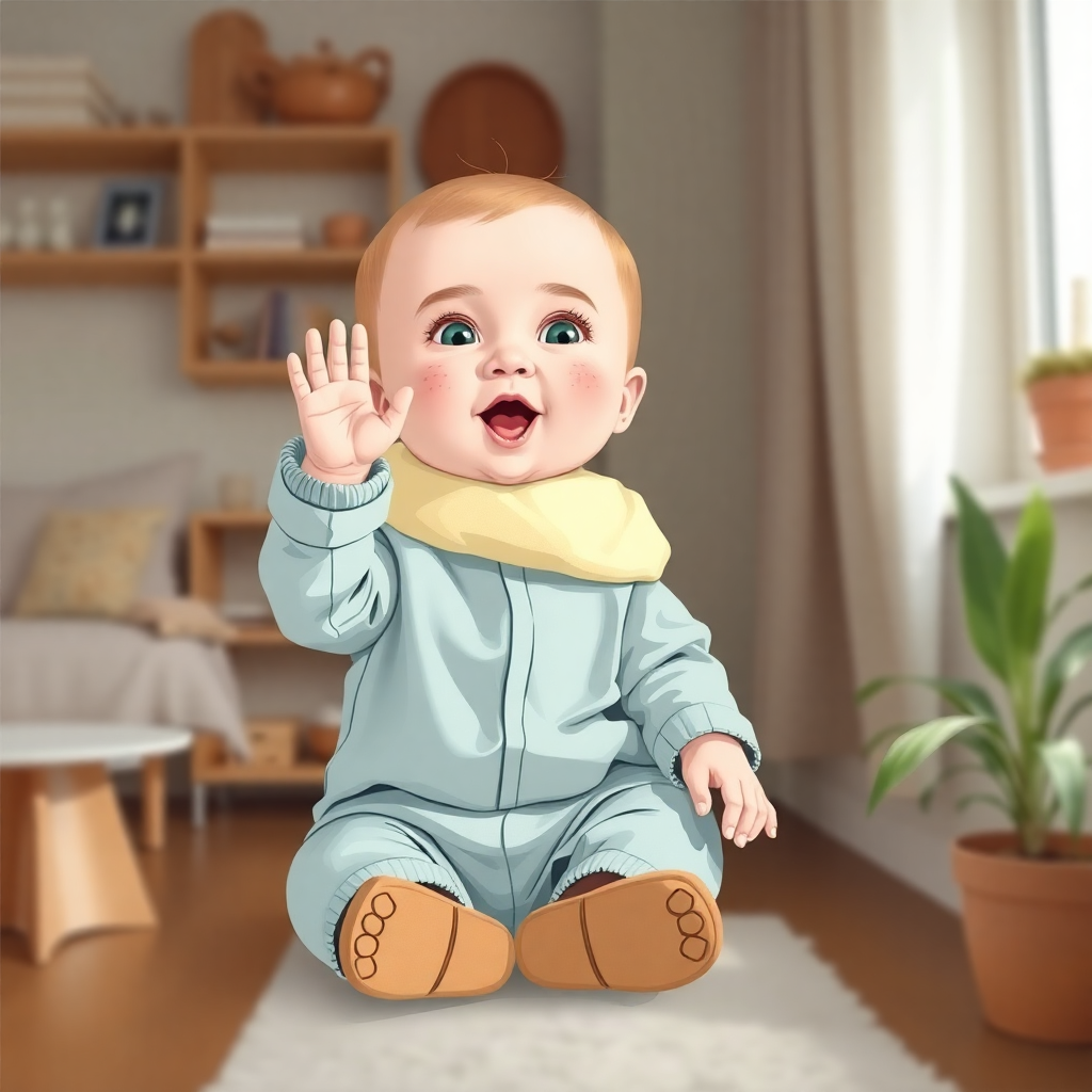 Anne, bebeğini emzirirken bir oturma odasında.