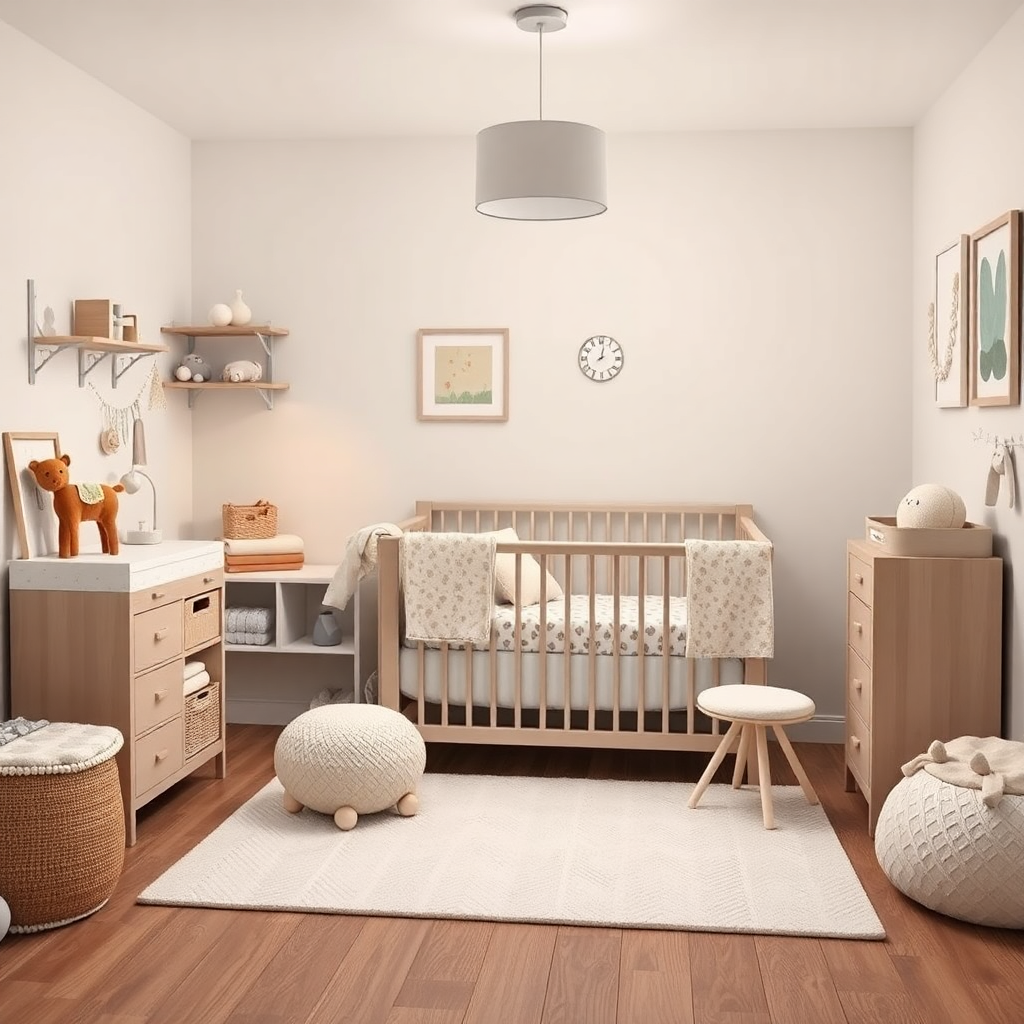 Modern bebek eşyaları ile şık bir bebek odası