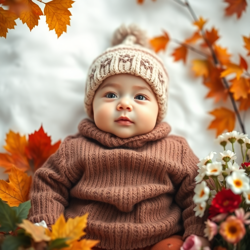 Mevsim değişikliğine uygun giydirilmiş bebek