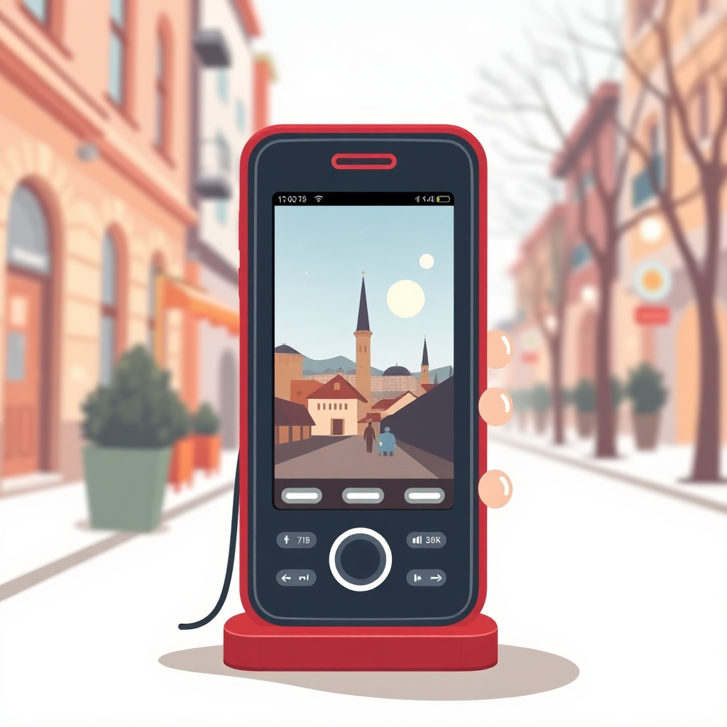 Şehir manzarası ve akıllı telefon