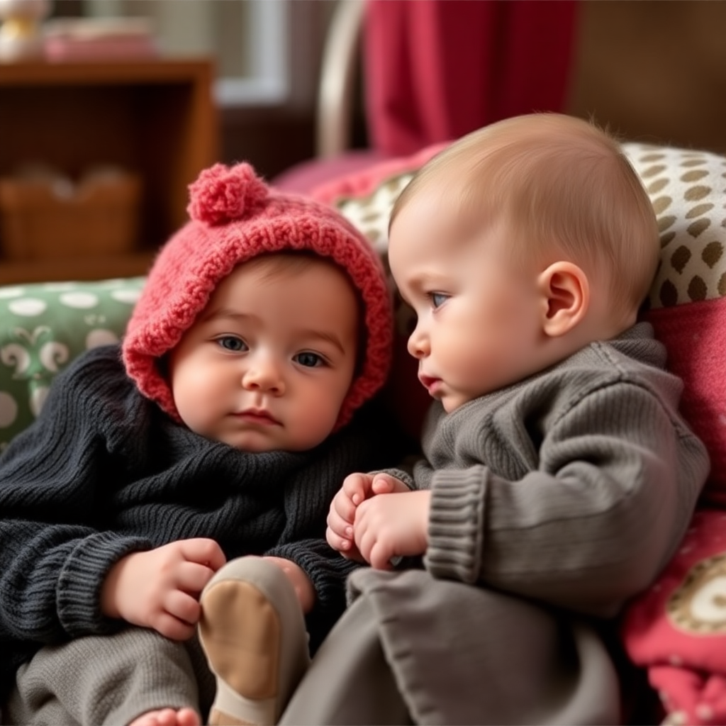 Mevsim değişikliğine uygun giydirilmiş bebek