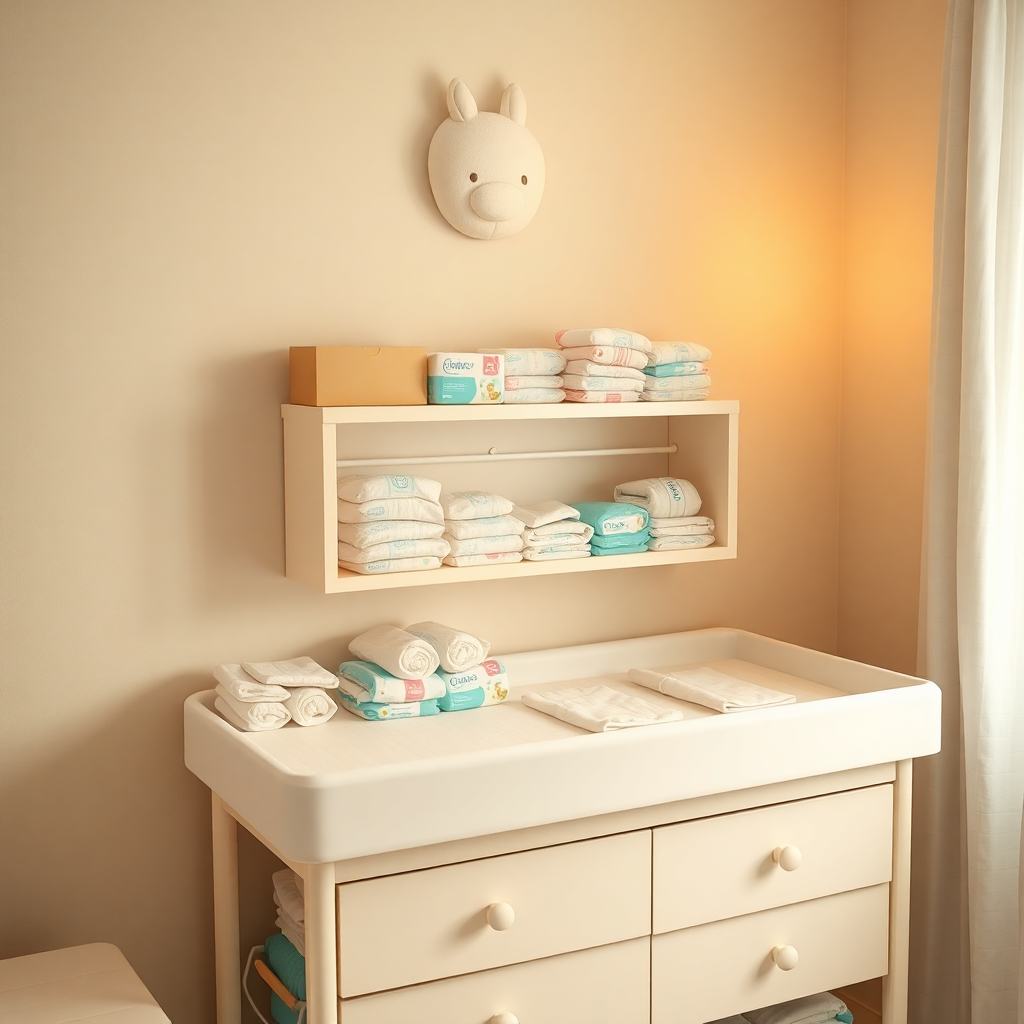 Bebek bezleriyle organize edilmiş bir bebek odası