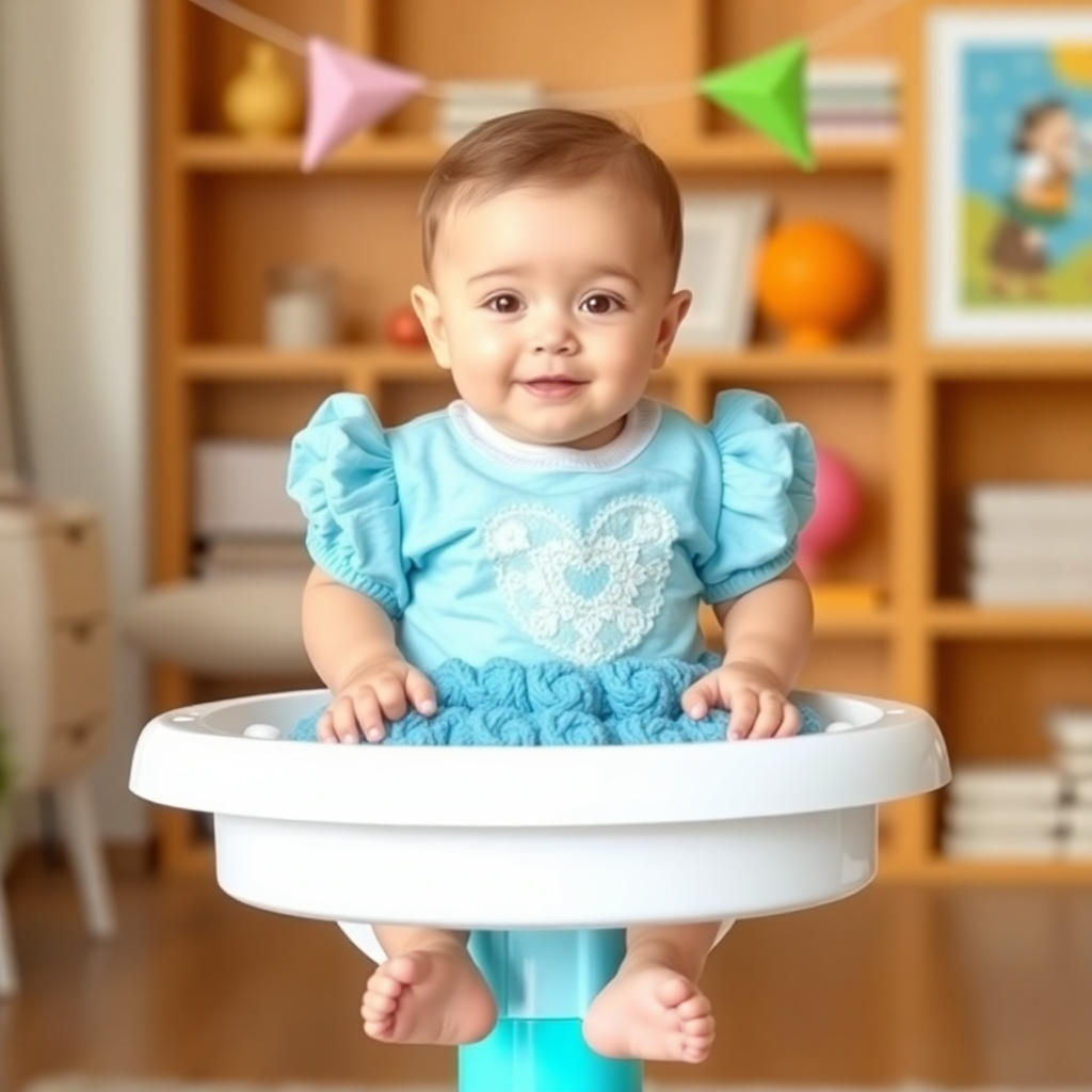 Bebeğin oyun oynadığı renkli bir oyun odası